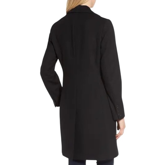 NWT Kristen Blake Walking Coat Wool Blend Notch Lapel Single Breasted Black 8 - Picture 4 of 16